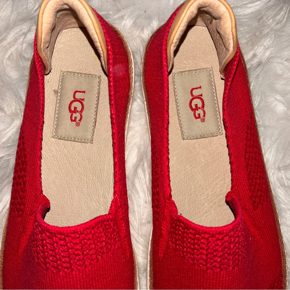 UGG Sammy Knit Slip On Vibrant Red Tango Sneakers. Sz 7 - Picture 3 of 5